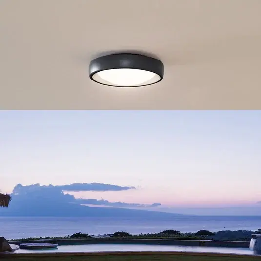 Plafoniera LED da esterni Lindby Niniel, nero, Ø 25 cm Offerta Speciale