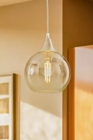 Lampada a sospensione Monte in vetro, 1 luce, argento Esclusivo