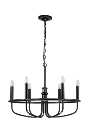 Offerta Lampo Lampadario Capitol Hill, 6 luci, nero