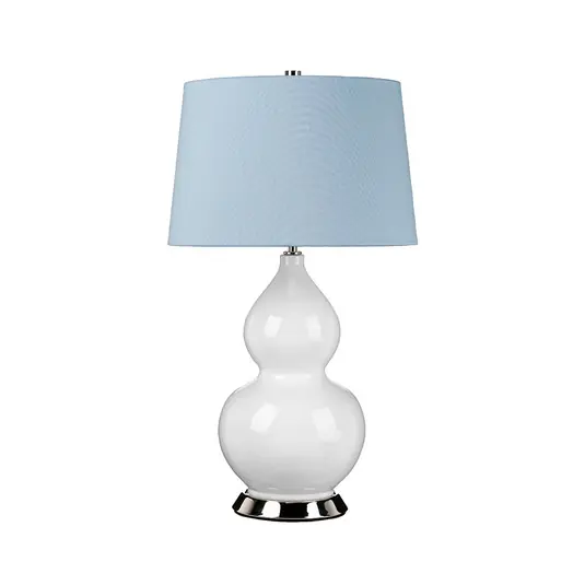 Lampada da tavolo tessuto Isla nichel lucido/blu Ordina Subito