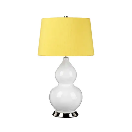 Lampada tavolo tessuto Isla nichel lucido/giallo Prezzo Scontato