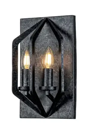Applique Vanguard, nero anticato, 2 luci Nuova Collezione