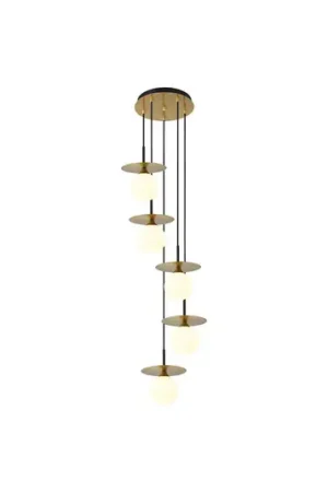 Aluminor Cascade lampada a sospensione, 5 luci oro Soddisfatti O Rimborsati