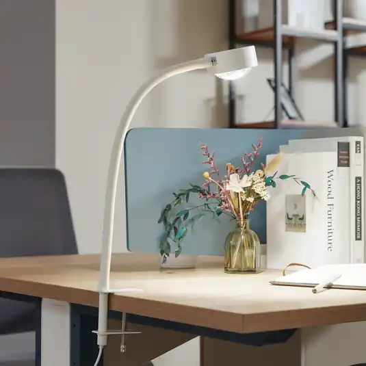 Lampada a vite Lindby Jyla, bianco opaco, GX53, braccio flessibile Professionale
