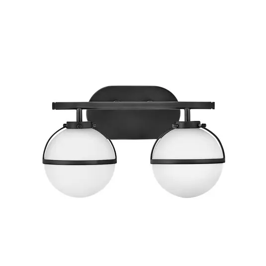 Prezzo Ridotto Applique da bagno Hollis nero/opale 2 luci