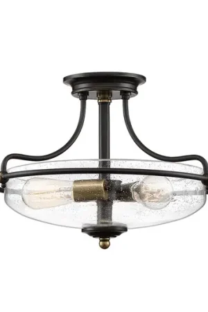 Compra Online Plafoniera staccata Griffin, bronzo/trasp, 3 luci