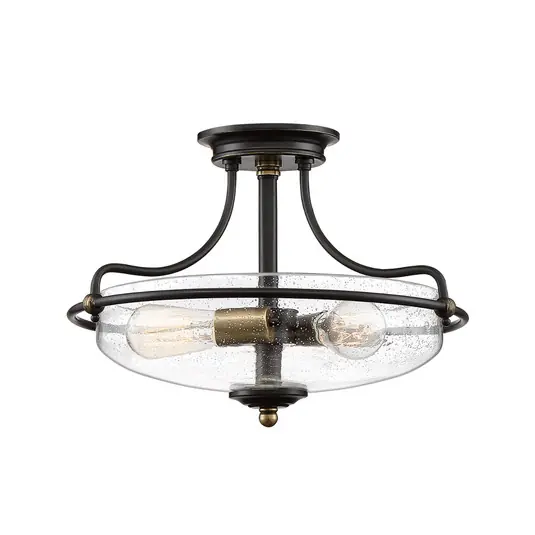 Compra Online Plafoniera staccata Griffin, bronzo/trasp, 3 luci