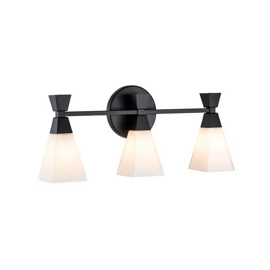 Applique da bagno Bowtie, nero satinato, 3 luci Compra Online