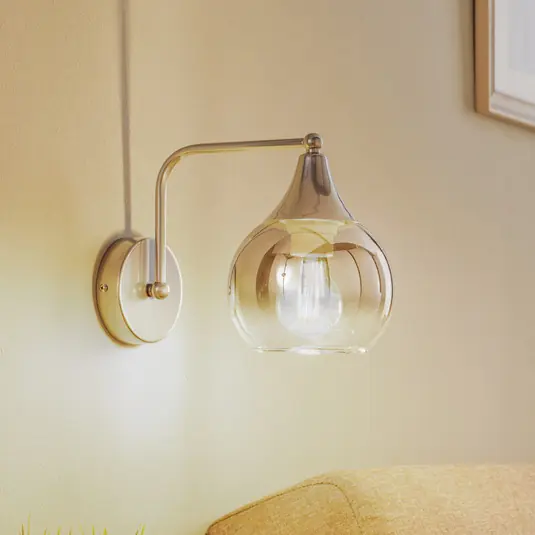 Consegna Rapida Applique Monte in vetro, 1 luce, argento