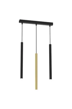 Lampada a sospensione Monza, nero/oro, 3 luci Offerta Speciale