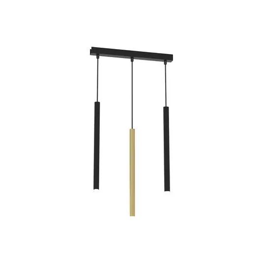 Lampada a sospensione Monza, nero/oro, 3 luci Offerta Speciale