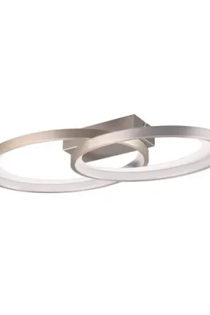 Plafoniera LED Malaga con 2 anelli nichel satinato Offerta Limitata