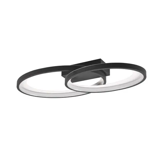 Offerta Plafoniera LED Malaga con 2 anelli, nero