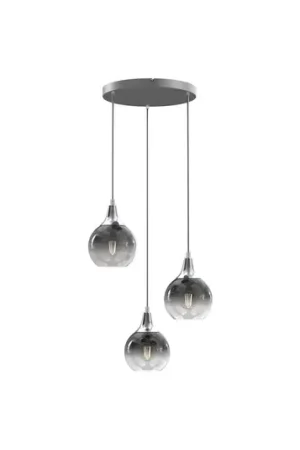Promozione Esclusiva Lampada a sospensione Monte, 3 luci, rosone, argento