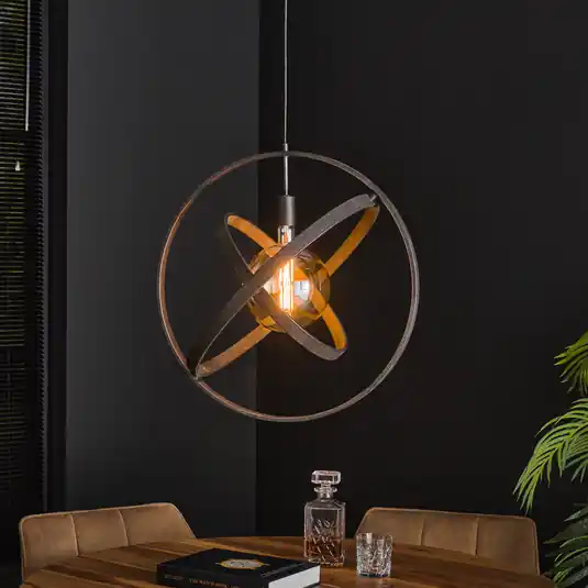 Lampada a sospensione Orbit 3 anelli, 1 luce, nero Occasione