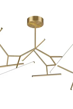 Plafoniera LED 2073, 7 luci 120 cm, oro Offerta Limitata