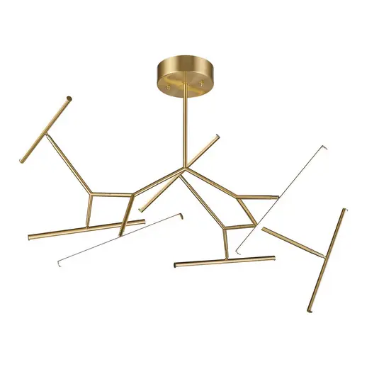 Plafoniera LED 2073, 7 luci 120 cm, oro Offerta Limitata