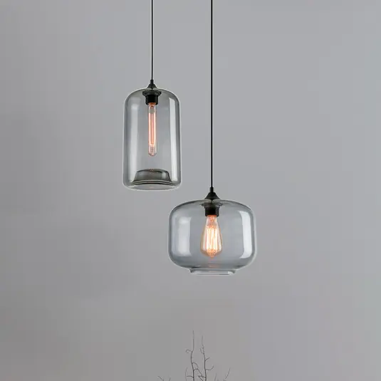 Solo Oggi Lampada a sospensione 14101 di vetro, fumé, Ø 19cm