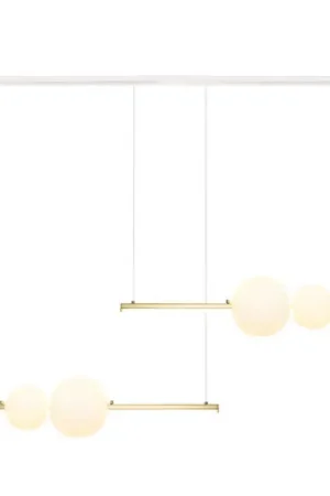 Occasione Imperdibile Lampada LED a sospensione 22235 Lunghezza 105 cm oro/bianco/opale