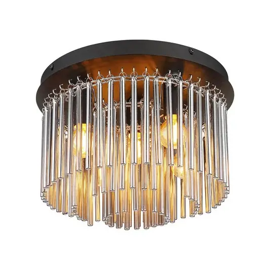 Super Prezzo Plafoniera Gorley, nero/grigio fumo, Ø 32 cm metallo/vetro