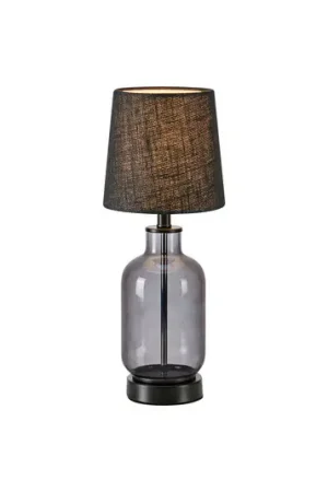 Lampada da tavolo Costero, grigio fumo/nero, 43 cm Direttamente Dal Produttore