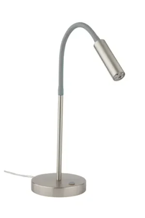 Non Perdere Lampada LED tavolo Rocco nichel braccio grigio