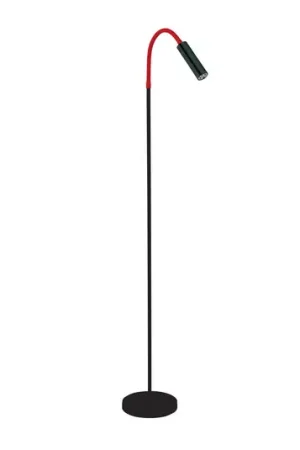 Occasione Piantana LED Rocco, nero satinato braccio rosso