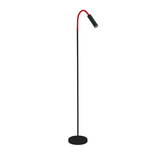 Occasione Piantana LED Rocco, nero satinato braccio rosso