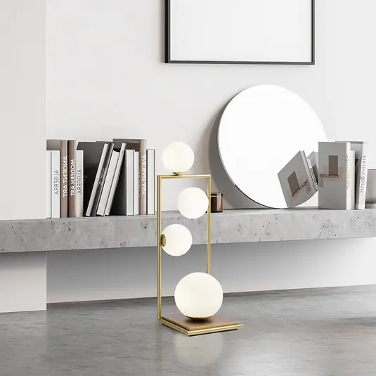 Lampada tavolo Buble oro vetro opale 4 luci dimmer Offerta