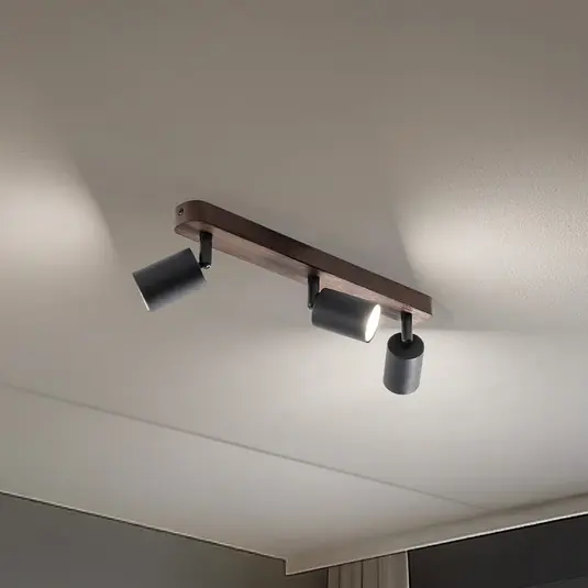 Sconto Faretto da soffitto Subrin, noce, 3 luci