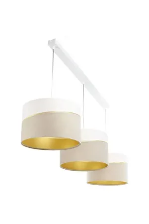 Compra Oggi Stesso Lampada a sospensione Susan, 3 luci, bianco/beige/oro