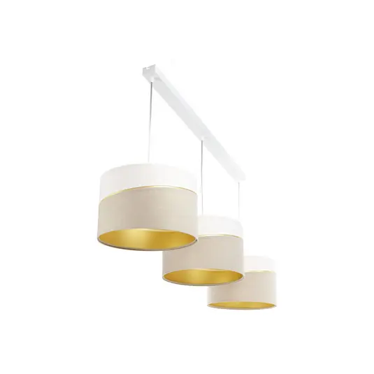 Compra Oggi Stesso Lampada a sospensione Susan, 3 luci, bianco/beige/oro