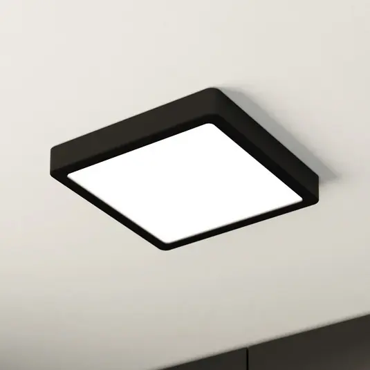 Promozione Esclusiva Plafoniera LED Fueva 5 IP44 3000K nero 21x21cm