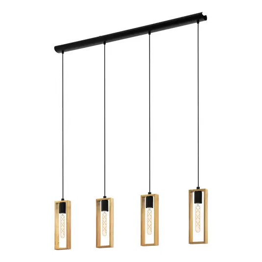 Must-Have Lampada sospensione Littleton nero/marrone, 4 luci