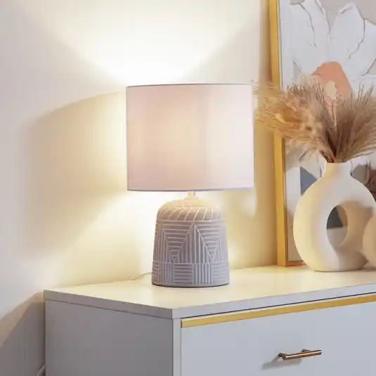 Prezzo Basso Lampada da tavolo Lindby Thalassia, bianco, Ø 26 cm, ceramica