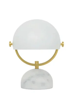 Lampada da tavolo Beacon Lowe, bianco/ottone, base in marmo Promo Stagionale