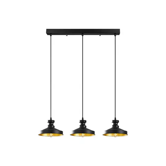 Offerta Limitata Lampada a sospensione Berceste 182-S1 a 3 luci nero/oro