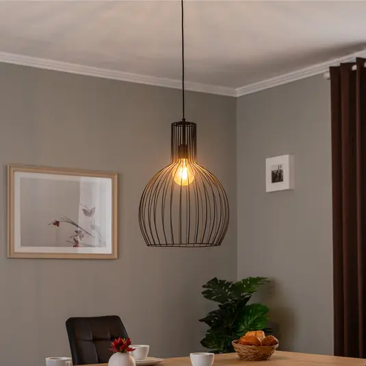 Scelto Dai Clienti Lampada a sospensione Fellini MR-756 a 1 luce Ø 38cm nero