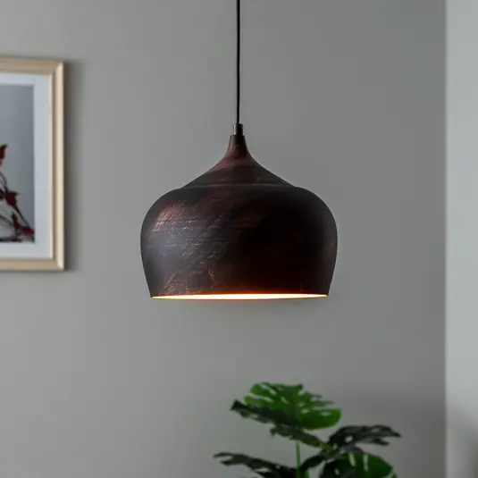 Lampada a sospensione Saglam 3761 a 1 luce Ø28cm rame/oro Di Tendenza