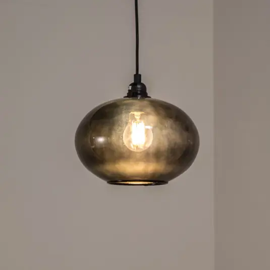 Lampada a sospensione Smoked 050 a 1 luce in vetro Ø27cm Prezzo Ridotto