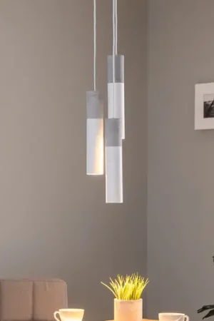 Euluna Isabeau lampada a sospensione 3 luci bianco/grigio Compra Online