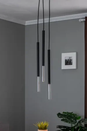 Euluna Thalassa Lampada a sospensione 3 luci G9 nero/oro rotonda Esclusivo