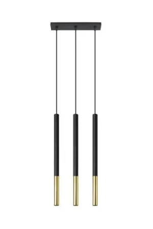 Direttamente Dal Produttore Euluna Thalassa Pendente 3 luci G9 nero/oro longitudinale