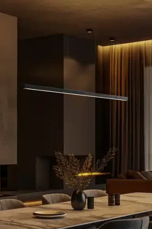 Popolare Quitani Zino LED sospensione ardesia grigio 114 cm