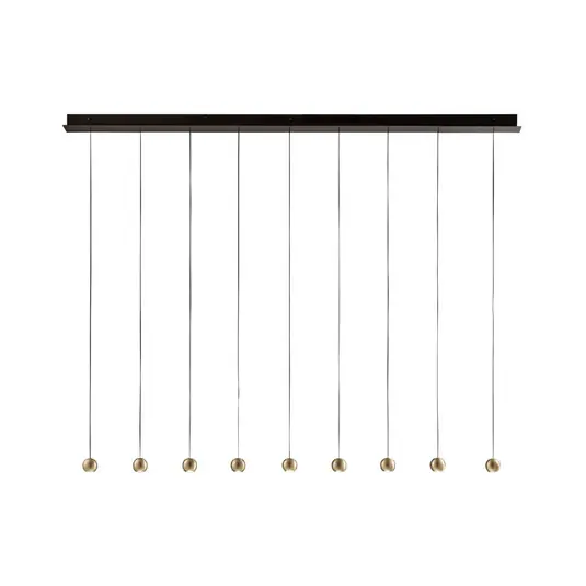 LED a sospensione Magnetic, lineare, 9 luci, oro A Buon Prezzo