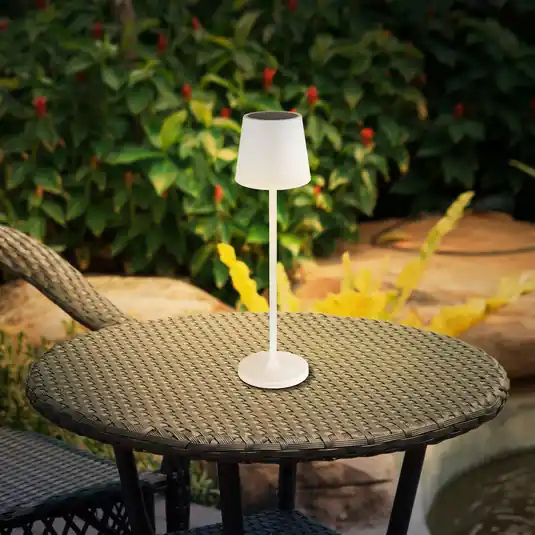 Ultime Pezzi Lampada da tavolo solare 36637, IP44, bianco