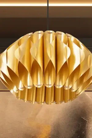 Lampada a sospensione Serenity con paralume in plastica, oro Nuovo Arrivo