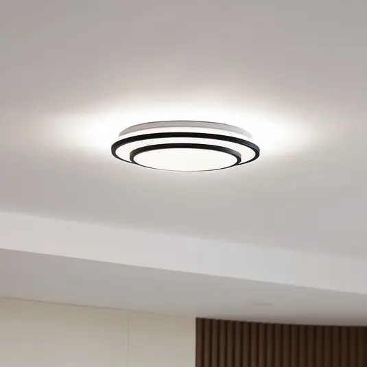 Prezzo Scontato Lindby Smart plafoniera LED Duala, nera, Tuya, RGB, CCT
