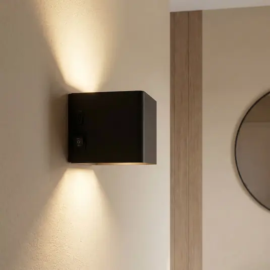 Applique LED Cube accu, magnetica, nero Prezzo Ridotto