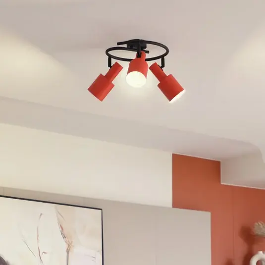 Lindby fatto da soffitto Ovelia, arancione/nero, a 3 luci, E27 Nuova Collezione